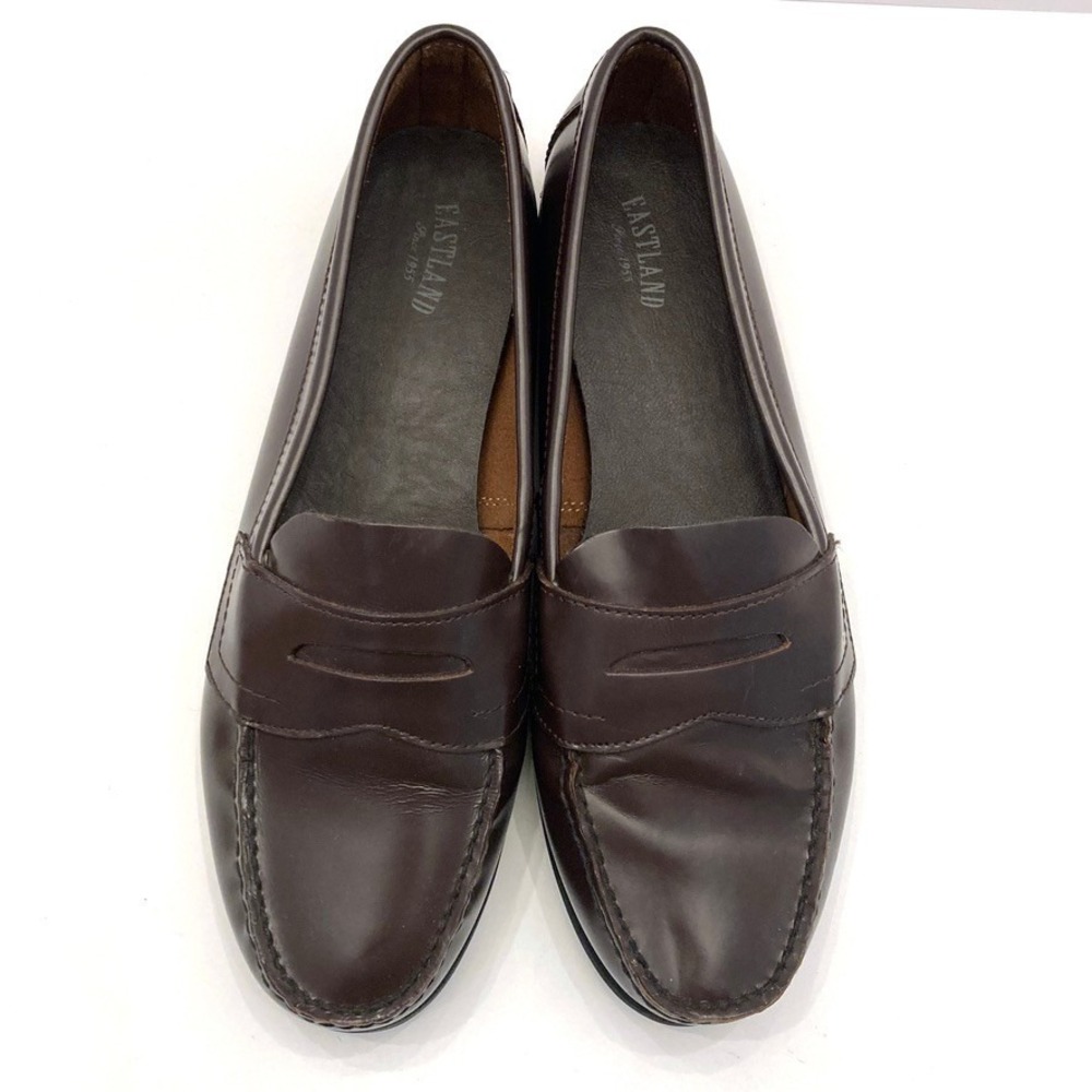 Eastland Classic II Penny Loafers Brown Burgundy Leather Womens 11 Wide Unlined
